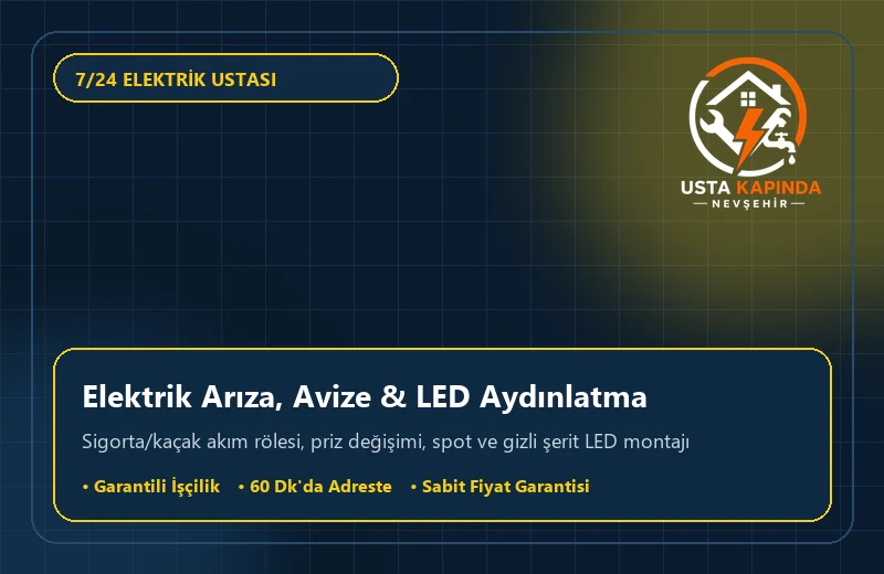 Nevşehir Elektrikçi - Avize, LED ve Priz Montajı