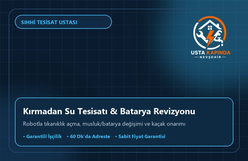 Nevşehir Su Tesisatçısı - Kırmadan Gider Açma ve Batarya Değişimi